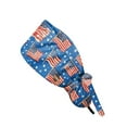 thumbnail image 2 of Independence Day Themed Women's Work Cap with Ponytail Hole, Lightweight Washable Sun Hat for Nurses, Outdoor Activities and Daily Use,Light Blue, 2 of 5