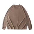 thumbnail image 2 of WRKEKC Mens Long Sleeve Tee Shirts, Men's Long Sleeve Shirts, Men's Vintage Solid Color Washed Long Sleeve Round Neck Tops, 2 of 3