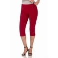 thumbnail image 4 of Rekkuna Women's Pull-On Stretchy Comfort Capri Pant with Hidden Pocket in the Waistband (16, Red), 4 of 6