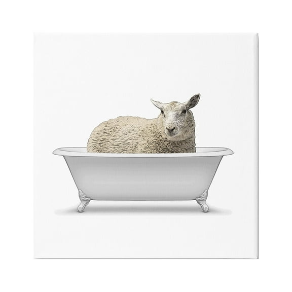 Stupell Industries Farmhouse Sheep Claw Foot Bathtub Graphic Art Gallery Wrapped Canvas Print Wall Art, Design by Annalisa Latella