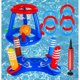 thumbnail image 1 of Kit Inflable para Alberca Piscina, Incluir Cancha de Baloncesto, Juego de Lanzamiento de Anillo Cruzado, con Bomba de Aire, 1 of 4