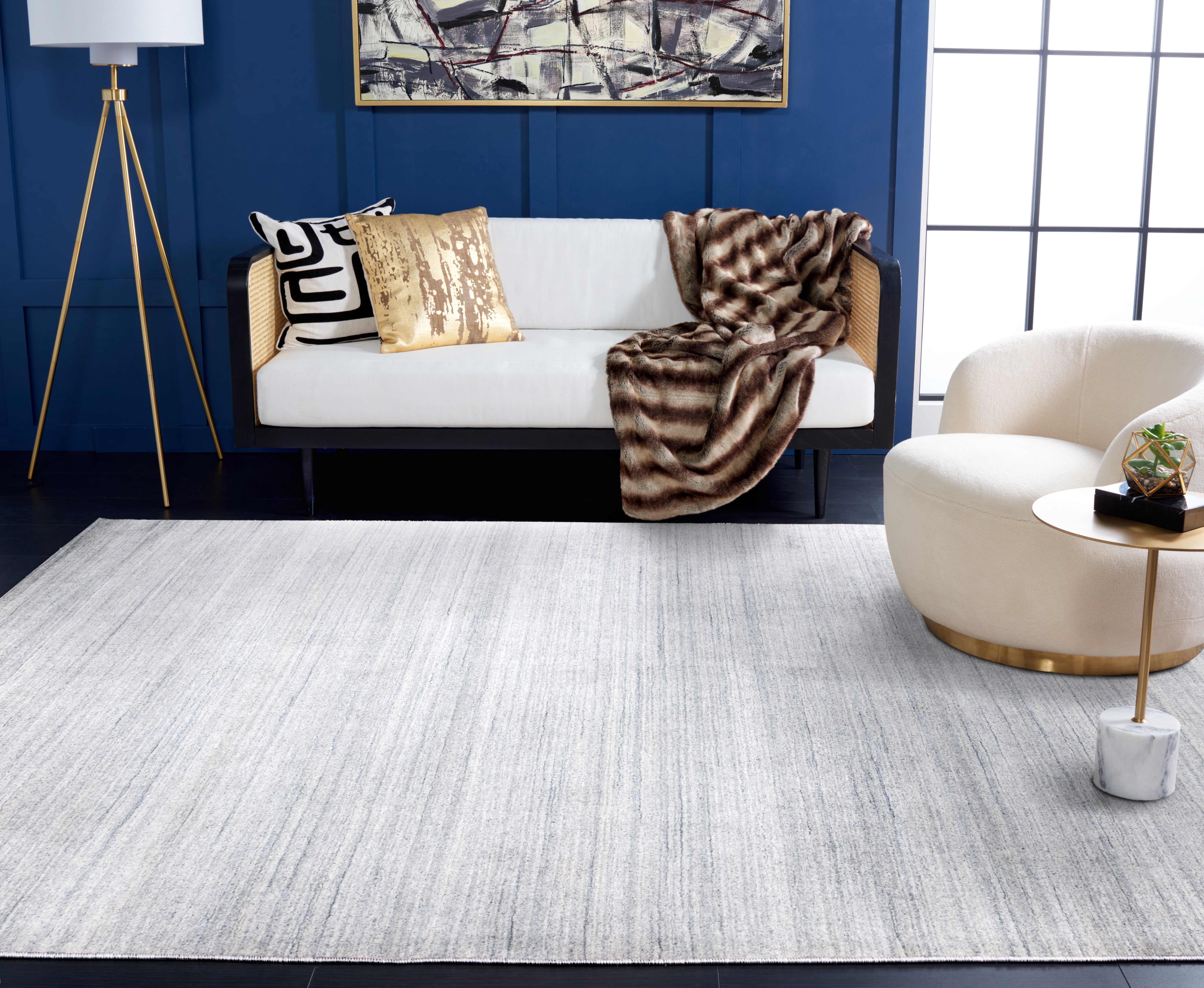 SAFAVIEH Mirage Branislav Solid Area Rug, Ash, 11' x 15'