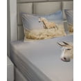 thumbnail image 4 of Horses Sheet Set, Palomino Horse in Sand Desert Blonde Male Hair Power Wild Animal, Fitted and Flat Sheet with Pillowcases Bedding Accent 4 Piece Set, King, Purple Grey Peach, by Ambesonne, 4 of 5