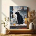 thumbnail image 6 of UXIEQU Black Cat Smoking Whiskey Canvas Wall Art Print 15.75x11.81 Inches, 6 of 8