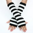 thumbnail image 2 of Gants Sans Doigts en Tricot Chaud pour Dames Mitaines Convertibles Mode Fleurs, 2 of 6