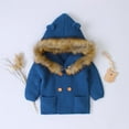 thumbnail image 2 of Lindreshi Boys Winter Coat Clearance Toddler Baby Boy Girl Color Sweater Hooded Knit Faux Collar Tops Warm Coat, 2 of 9