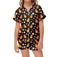 thumbnail image 2 of Wdgfv Girls Pajama Set Short Sleeve Fruit Print Sleepwear Loose Fit Comfortable Nightwear For Toddler Kids 2-13 Years Old Casual Home Outfits Machine Washable Black 8-9 Years, 2 of 4