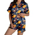 thumbnail image 2 of Summer Lightweight Pajamas – Silk Pajamas for Women Set & Lounge Sets Ladies' Thanksgiving Turkey Print Pajama Shorts Set 2024, 2 of 5