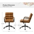 thumbnail image 4 of Faux Leather Home Office Chair, Swivel Task Desk Chair with Padded Cushion  Camel, 4 of 9
