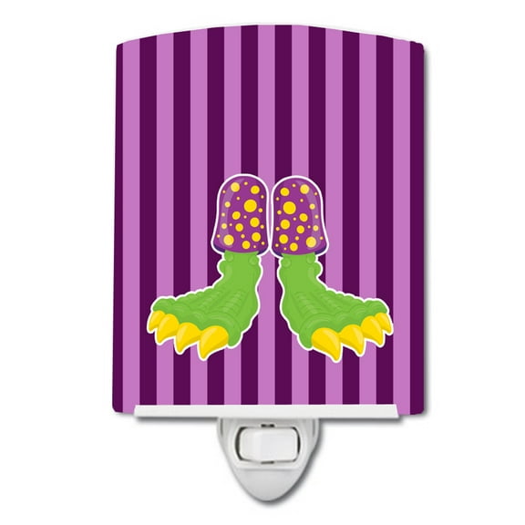 Caroline's Treasures BB9105CNL Halloween Monster Feet Ceramic Night Light, 6x4x3", multicolor