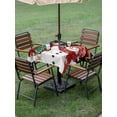 thumbnail image 3 of Outdoor Tablecloth with Umbrella Hole and Zipper, Black Snowman Christmas Square Table Cloth 60x60 Inch Waterproof Tablecloth, Snowflake Xmas Tree Winter Elk Picnic Table Cover for Patio Camping, 3 of 7