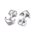 thumbnail image 2 of Non-Tarnish 304 Stainless Steel Hook Clasps For Leather Cord Bracelets Making Anchor Stainless Steel Color 32.5x21x6mm Hole: 7x5mm, 2 of 2