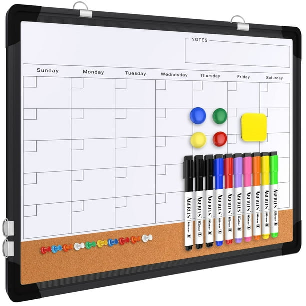 Tablero de escritura ABERLLS, 43 x 33 cm, calendario mensual a doble cara
