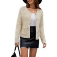 thumbnail image 1 of Suéteres de Punto para Mujer, Moda de Otoño, Larga, Botones, Chaqueta Informal de Moda, Ropa de Invierno Albaricoque L, 1 of 10