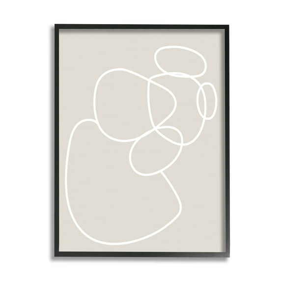 Stupell Industries Stacked Abstract Rocks Nature Painting Black Framed Art Print Wall Art, 11 x 14