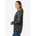 thumbnail image 4 of Woman Within Plus Size Perfect Printed Long-Sleeve V-Neck Tee, 4 of 5