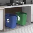 thumbnail image 3 of Acrimet Wastebasket Bin for Recycling and Waste, 6.75 Gallon/ 27 Quart/ 24 Liter (Plastic) (Green and Blue) (Set of 2), 3 of 9
