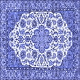 thumbnail image 1 of Ahgly Company Machine Washable Indoor Square Medallion Blue Traditional Area Rugs, 7' Square, 1 of 4