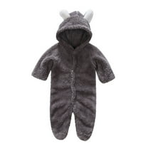 LOVZFMLL Newborn & Toddlers Unisex Plush Pajamas Fleece Hooded Onesie Jumpsuit Funny Animal Costume Fall Winter Warm Sleepwear Loungewear 0-12 Months