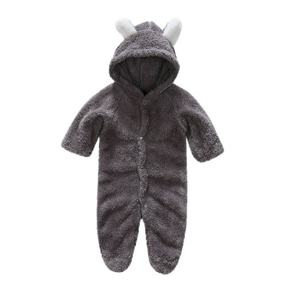 Fengyings Newborn Baby Jumpsuit Hooded Fleece Rompers Long Sleeve Onesies Outwear Outfits