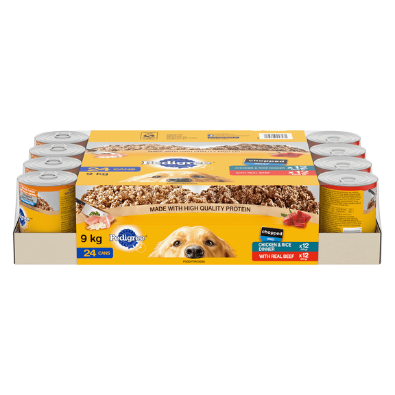 PEDIGREE Chopped Chicken and Rice & Beef Adult Wet Dog Food 500g