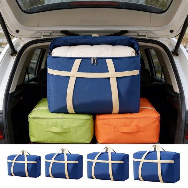 Bolsas De Almacenamiento No Tejidas Bolsa de viaje de gran capacidad (80 x 55 x 25 cm), impermeable, de tela no tejida, con asas reforzadas para mudanzas y almacenamiento (azul, 1 unidad) JASKFLY