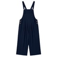 thumbnail image 6 of Stamzod Capri Jumpsuits for Women 2026 Casual Sleeveless Wide Leg Rompers with Pockets One Piece Overalls Navy XL, 6 of 6