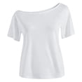 thumbnail image 3 of VeFlora Girl's Off The Shoulder Tops Short Sleeve Cute Summer T Shirts for Teens Girls Y2k Tops Trendy(Light Gray#01/10-11 Years), 3 of 5