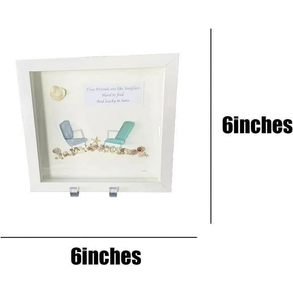 Spring Decoration Seaglass Beach Chairs Friendship Sea Glass Good Friend Is to Have Handmade Sea Glass Wall Art Decor Friendship Sea Glass Artwork Sea Glass Art Frame Gift for Best Friends