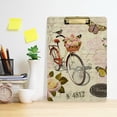 thumbnail image 5 of FMSHPON Vintage Bicycle Roses Yellow Butterflies Clipboard Hardboard Wood Nursing Clip Board and Pull for Standard A4 Letter 13x9 inches, 5 of 7