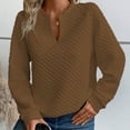 thumbnail image 2 of aidice Fall Sweatshirt for Women Notched V Neck Long Sleeve Loose Blouses Comfy Casual Pullover Tops, 2 of 9