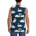 thumbnail image 4 of Uemuo White Swam Pattern Men's Sleeveless T-Shirt,Muscle Athletic Tank Top, Moisture-wicking Quick-dry Breathable Classic Tee Top for Gym Run Outdoor Sports-, 4 of 8