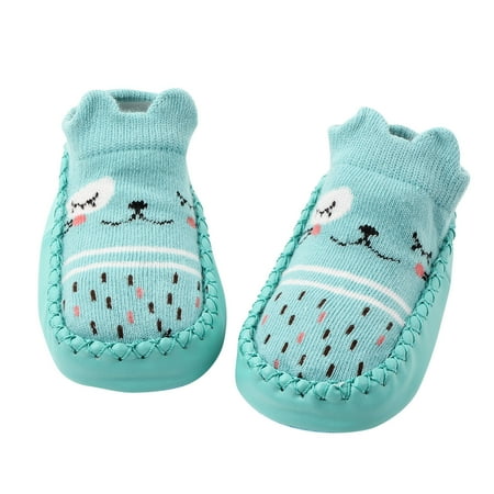 

EHTMSAK Baby Toddler Girl s Boy First Walkers Shoes Slippers Newborn Infant Spring Summer Fall Cartoon Non-Slip Floor Socks Green 0-2Y 14