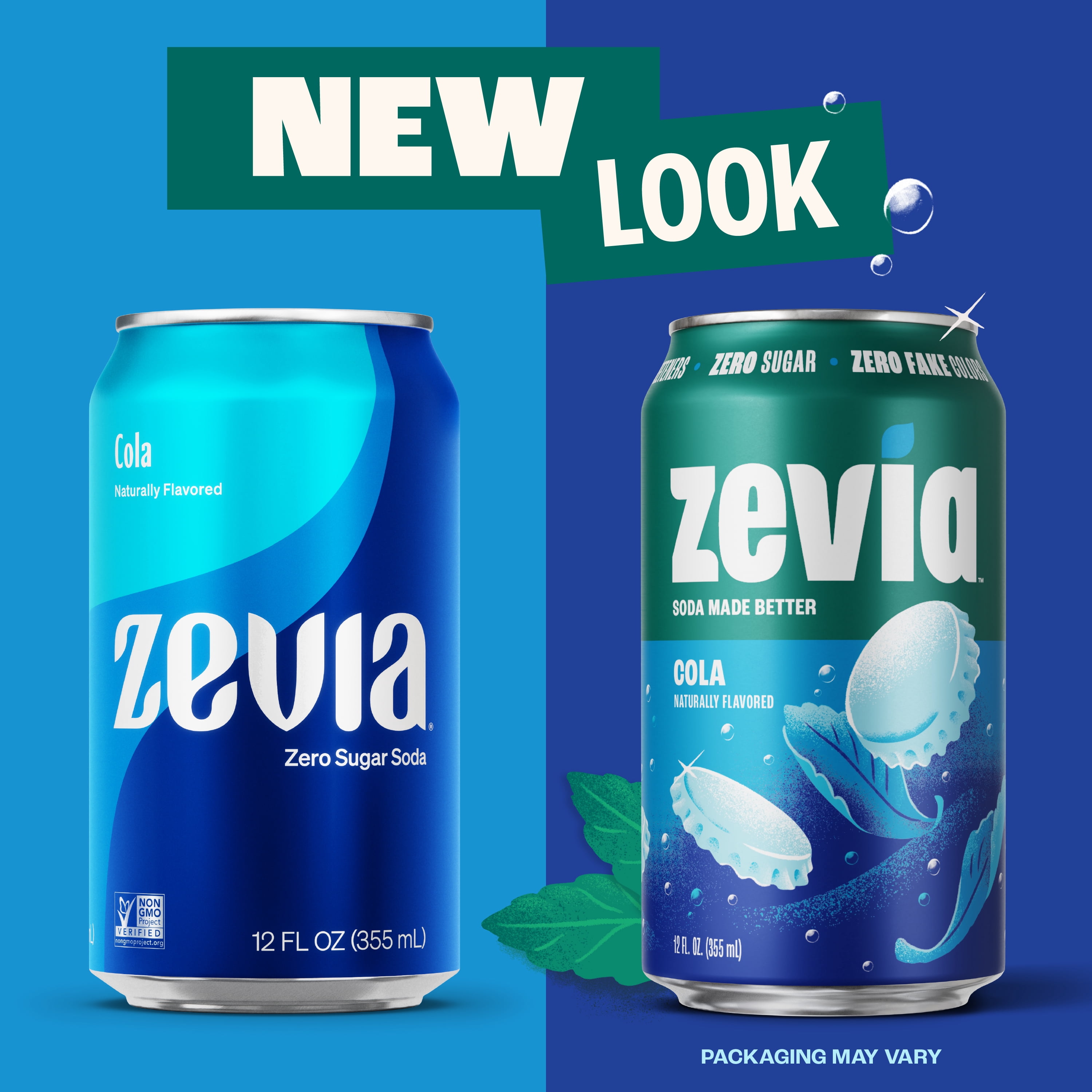 Zevia Zero Sugar Cola Soda Pop, 12 fl oz, 24 Pack of Cans