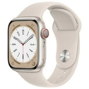 Refurbished (Good) - Apple Watch Series 8 (GPS + Cellular) 41mm Starlight Aluminum Case with Starlight Sport Band - Small/Medium