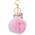 thumbnail image 1 of EeaseMX Llavero de bola mullida con perlas incrustaciones de cadena de llavero para el bolso de las mujeres / teléfono móvil / colgante del coche (rosa), 1 of 7