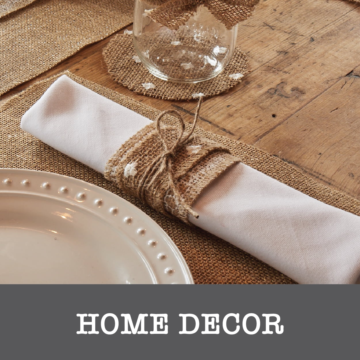Love, Laugh, Craft Burlap Ribbon Set, 1"W x 1-yd, 4-Pack, Natural, Brown