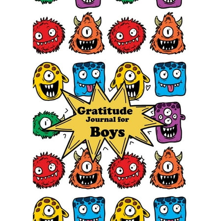 Writing Journal Prompts - Gratitude Journal for Boys: Cartoon Diary Notebook Happiness Prompts for Writing & Blank Space for Drawing and Coloring Daily Writing Today I Am Grateful For... Children, Size 7x10 100 Pages (Paperbac