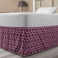thumbnail image 1 of Abstract Bed Skirt, Geometric Quirky Circles Forming Odd Symmetric Fractal Flower Petals, Elastic Bedskirt Dust Ruffle Wrap Around for Bedding Decor, 4 Sizes, Plum Dark Fuchsia Peach, by Ambesonne, 1 of 2