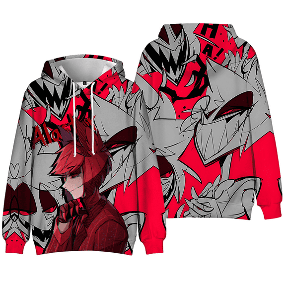 XUANXIAOJIANG Hazbin Hotel Alastor Hoodie Oversized Hoodie for Men/Women - Long Sleeves, Casual & Fashionable, Comfortable Fit, Daily Wea