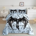 thumbnail image 2 of Feelyou Fashion Black Angel Queen Comforter Set for Teens, Magic Fairy Tale Bedding Sets, Cute Bowknot Bow-tie Reversible Bedding Comforter Set, Luxury Bedroom Decor, 3-Piece, 2 of 8