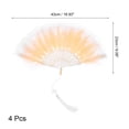 thumbnail image 2 of Uxcell Feather Hand Fan Apricot Vintage Folding Fan with Tassels Feather Fan for Halloween Party,4 Pcs, 2 of 7