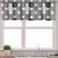 thumbnail image 3 of Ambesonne Geometric Valance & Curtain, 3D Checkered Ball Print, 55"x24", White and Charcoal Grey, 3 of 7