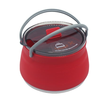 

TBOLINE Silicone Folding Kettle Portable Tea Cooker Mini Boiling Water Pot (Red)