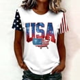 thumbnail image 2 of WEIWEN 250 Anniversary USA Shirt Women Patriotic 4th of July T Shirt American Flag Short Sleeve 250th Birthday America Tees Fashion Tops Red, L, 2 of 4