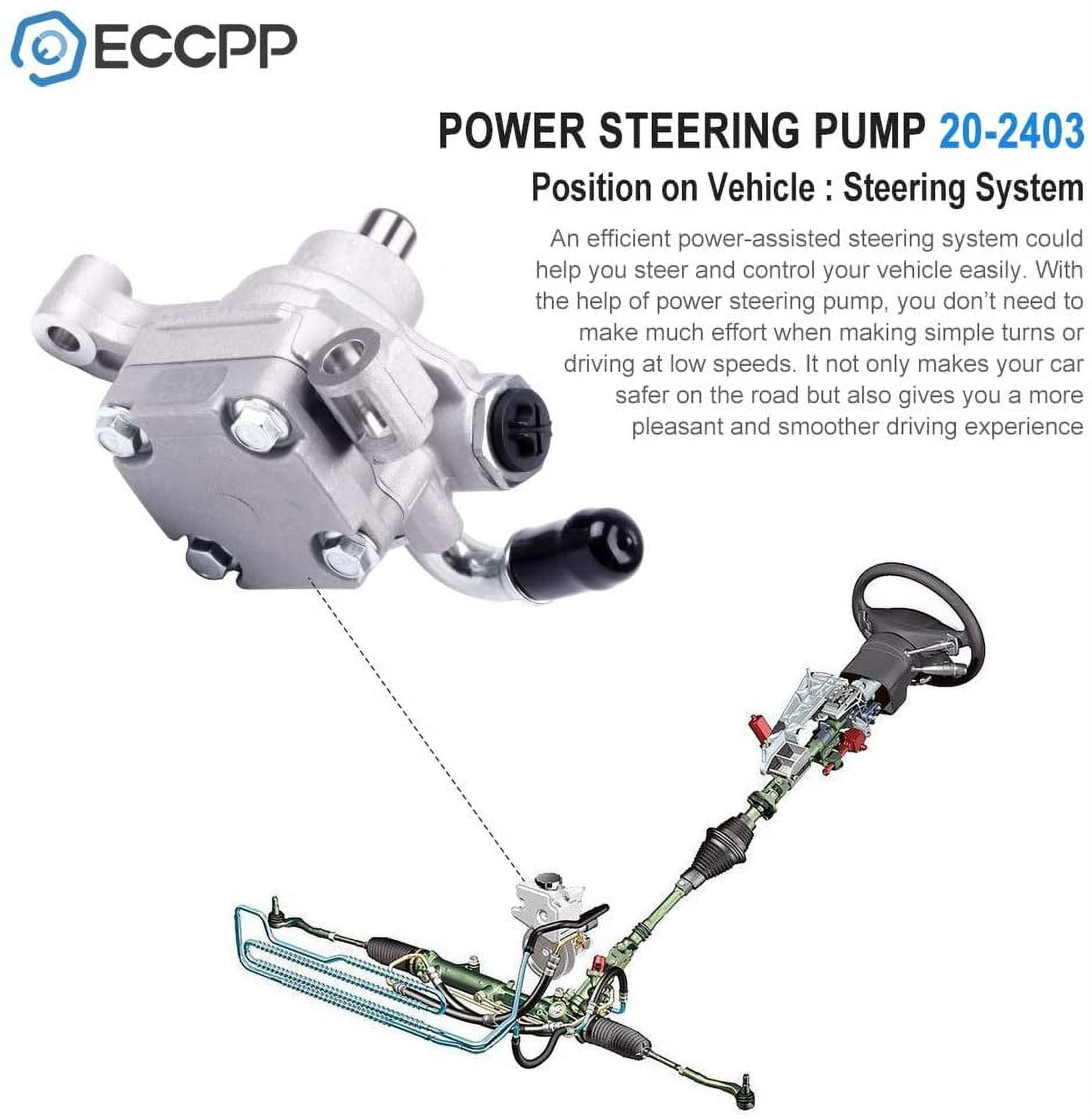 ECCPP 20-2403 Power Steering Pump Power Assist Pump Fit for 2008-2015 for Buick Enclave, 2008-2010 for Chevrolet Captiva, 2007-2015 for GMC Acadia, 2007-2010 for Saturn Outloo 2007-2009 for Suzuki