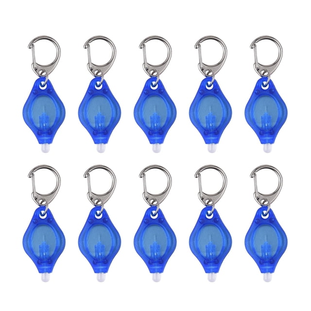 Graflsoa Lot de 10 Lampes de Poche à Porte-Clés LED avec Batterie CR2032, Options Multicolores, Design Compact pour Usage Extérieur
