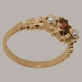 thumbnail image 4 of LBG British Made Spectacular 18k Rose Gold Natural Garnet & Cultured Pearl Womens Statement Ring - 33 size options - Size 10.5, 4 of 9