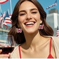 thumbnail image 5 of geerera Independence Day Theme Party Earrings Holiday Party Dress Up Ambiance Jewelry Pentagram Bow Hanging Ring, 5 of 6