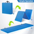 thumbnail image 3 of 6' x 2' Tri-Fold Portable Folding Exercise Gym Mat Extra Thick Foam Gymnastics Mat Aerobics Yoga Martial Arts MMA Stretching Core Workouts w/Carrying Handle, 3 of 18